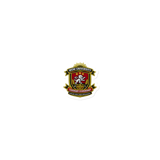 WOW University | WOWU VisionaryLeadership badge | Die-Cut Magnet