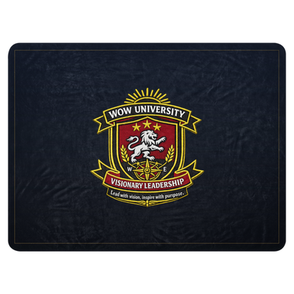 WOW University | WOWU VisionaryLeadership badge | Sublimated Sherpa Blanket
