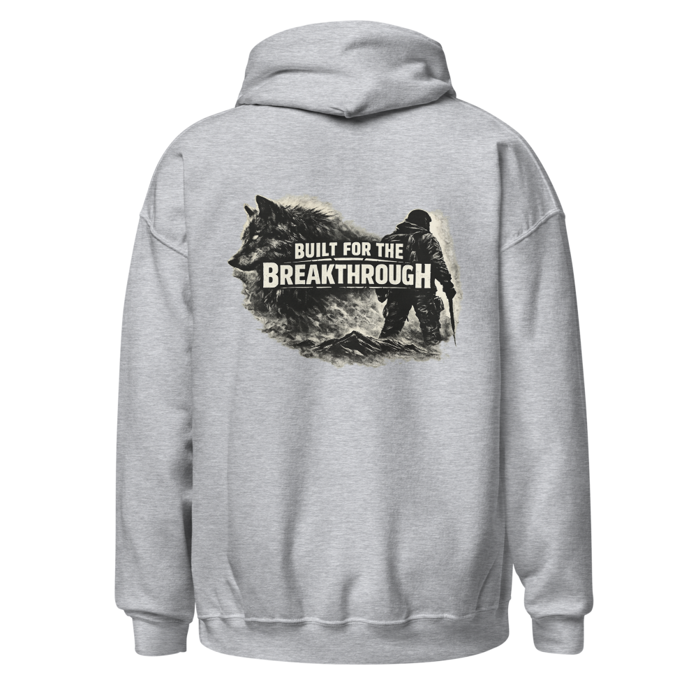 Stormwalker Outpost — Outpost Badge Hoodie — Back (Sport Grey)