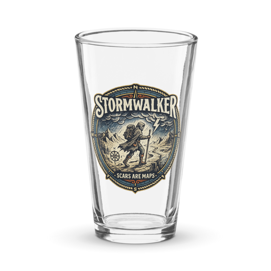Stormwalker Scars medallion Pint Glass — Front