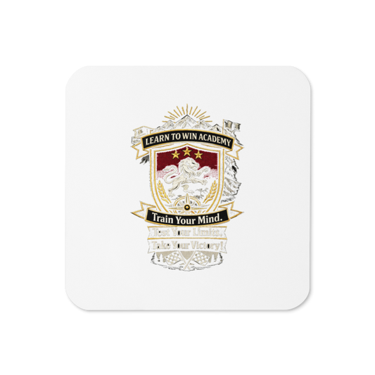 Learn To Win Academy | LTW Shield logo | Cork Coaster