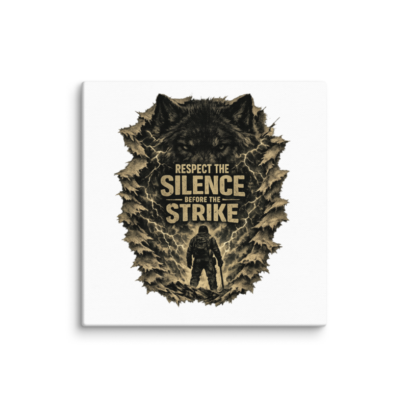 Stormwalker RespectSilenceBeforeStrike wolf Canvas Print
