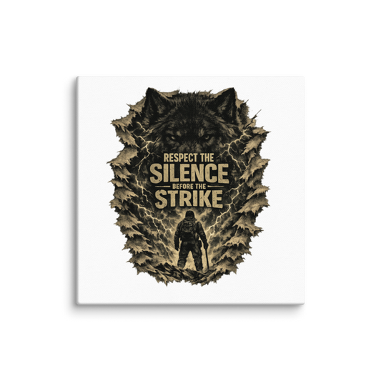 Stormwalker RespectSilenceBeforeStrike wolf Canvas Print