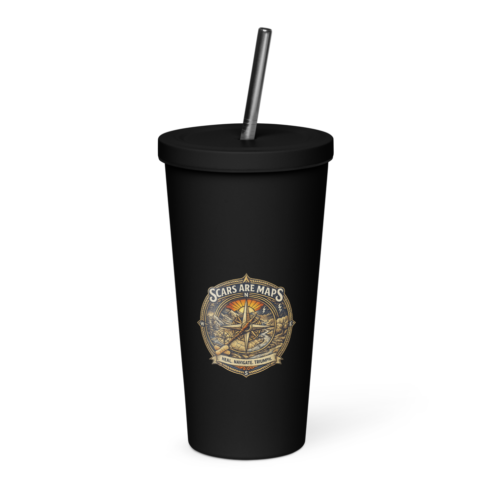Stormwalker ScarsAreMaps medallion Insulated Tumbler — Front