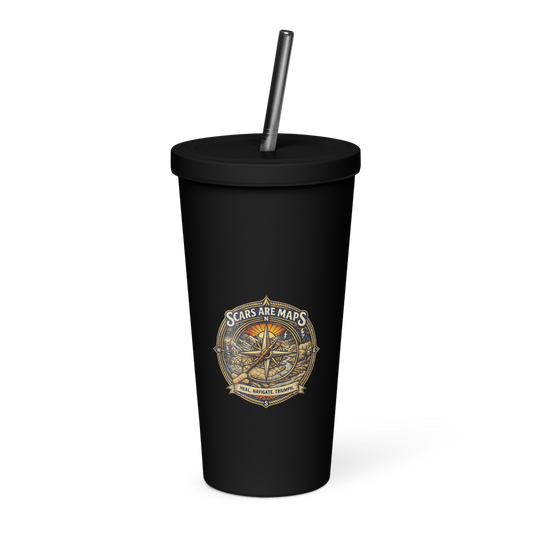 Stormwalker ScarsAreMaps medallion Insulated Tumbler — Front