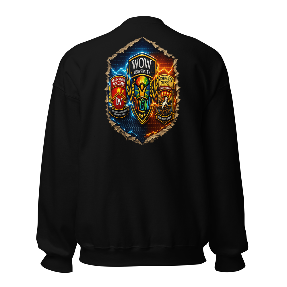 Learn To Win Academy — Train Your Mind Crewneck — Back (Black)