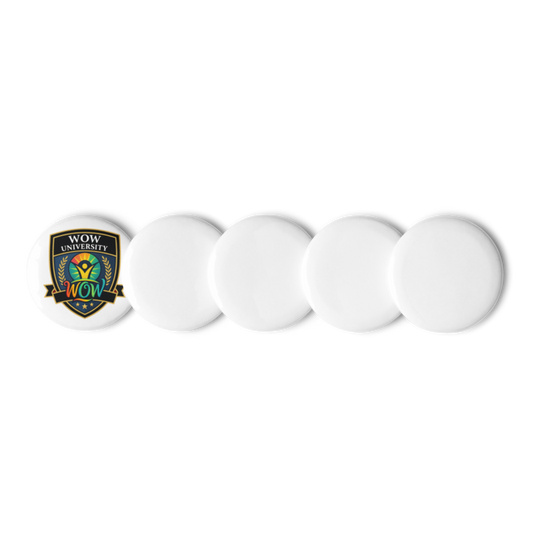 WOW University | WOWU Core badge | Pin Buttons
