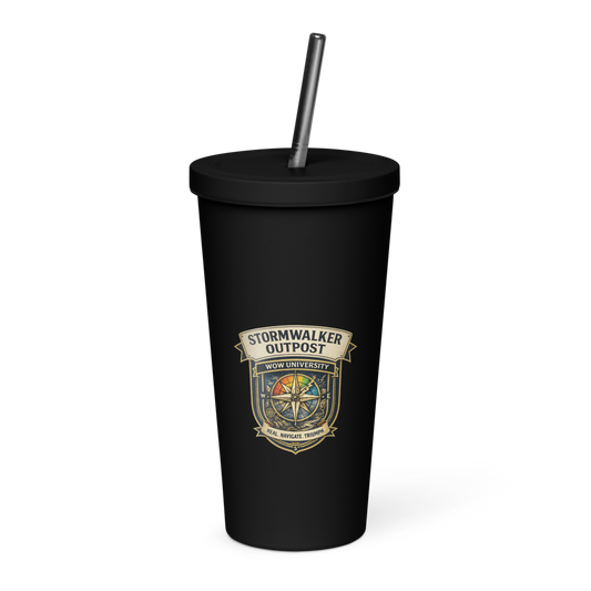 Stormwalker Outpost WOWU compass badge Insulated Tumbler — Front