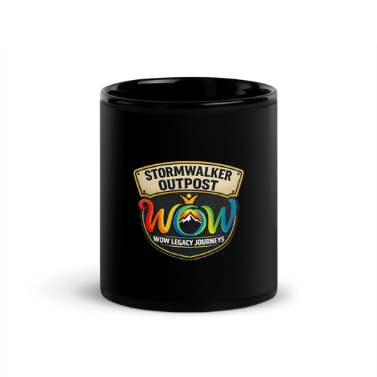 Stormwalker Outpost WOW logo Black Glossy Mug — Front