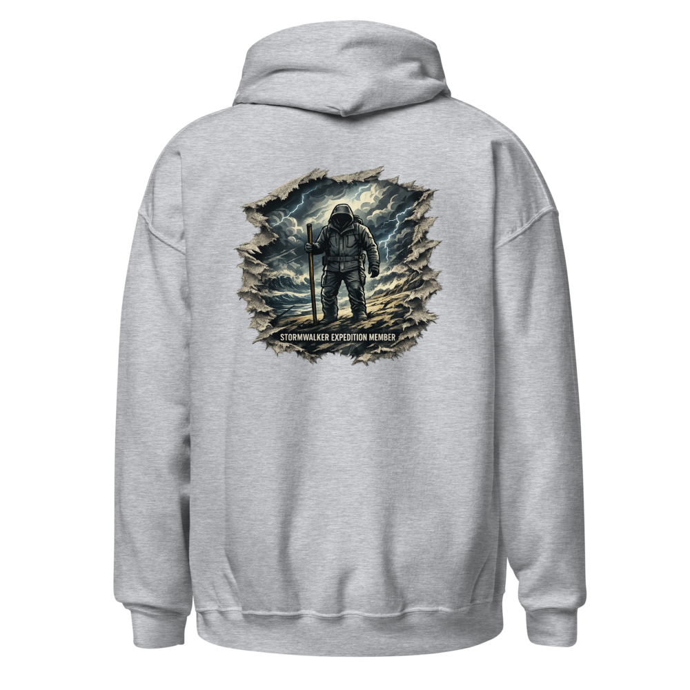 Stormwalker Outpost — Outpost Medallion Hoodie — Back (Sport Grey)