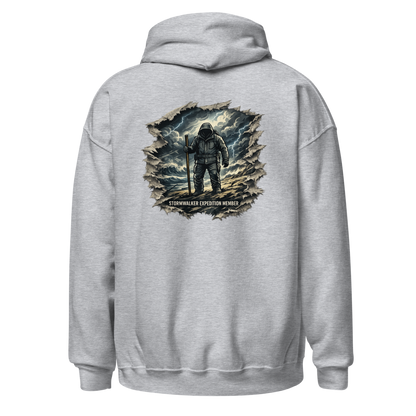 Stormwalker Outpost — Outpost Medallion Hoodie — Back (Sport Grey)