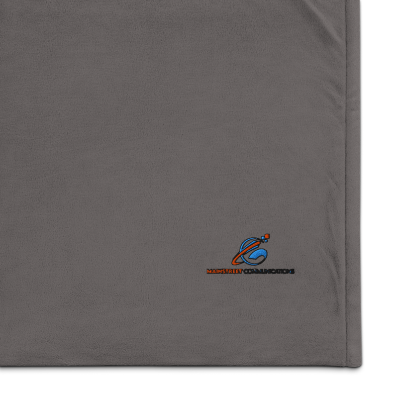 MainStreet Communications — Embroidered Sherpa Blanket