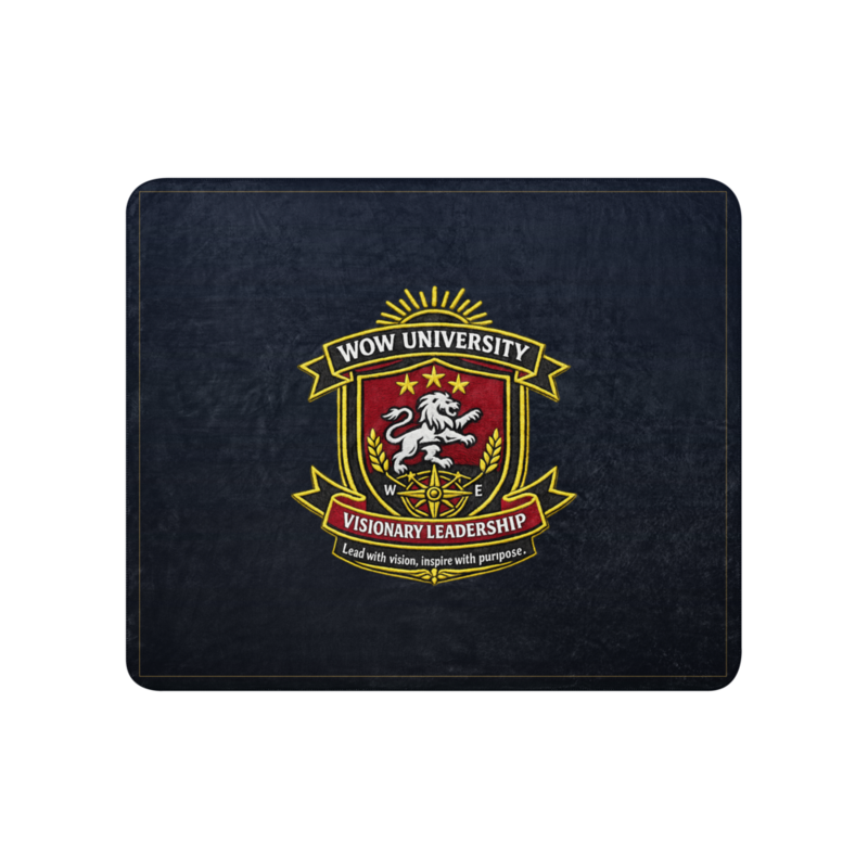 WOW University | WOWU VisionaryLeadership badge | Sublimated Sherpa Blanket