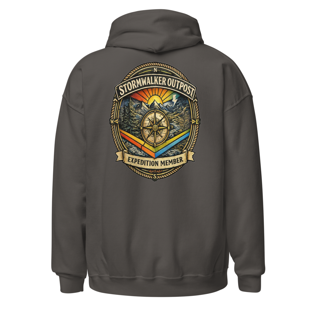 Stormwalker Outpost — Scars Are Maps Hoodie — Back (Charcoal)