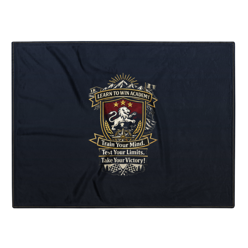 Learn To Win Academy | LTW Shield logo | Throw Blanket