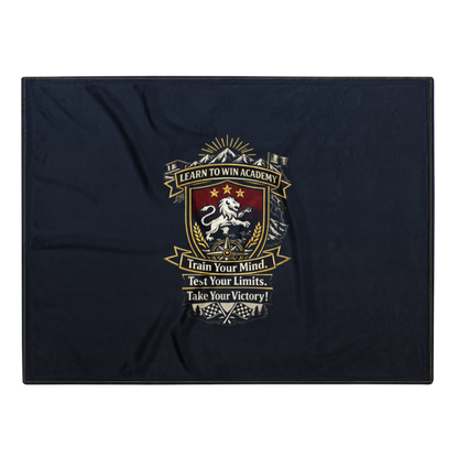 Learn To Win Academy | LTW Shield logo | Throw Blanket