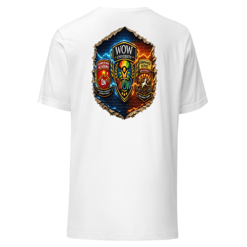 WOW University — Future-Ready Mindset Tee — Back (White)