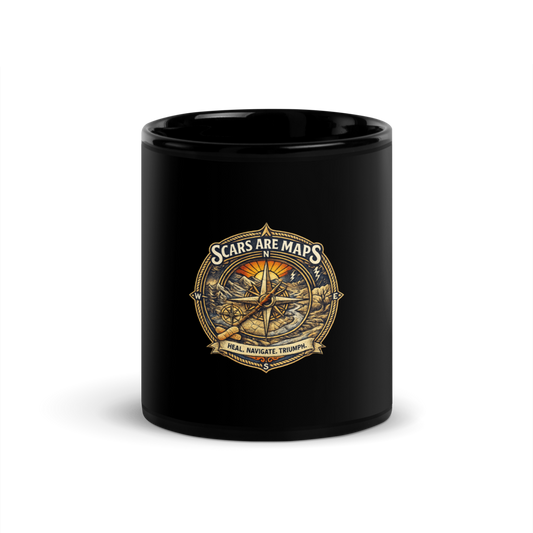 Stormwalker ScarsAreMaps medallion Black Glossy Mug — Front