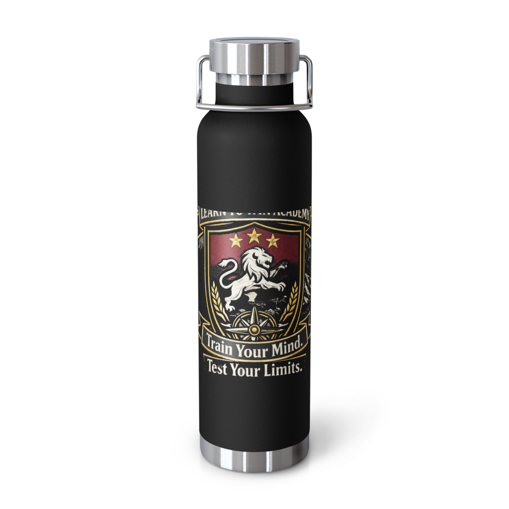 LTW Shield logo Copper Water Bottle — Front