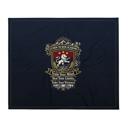 Learn To Win Academy | LTW Shield logo | Throw Blanket