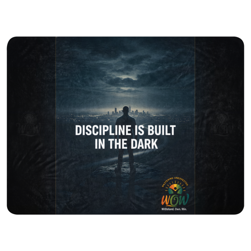 WOW | Discipline Is Built In The Dark | Sublimated Sherpa Blanket
