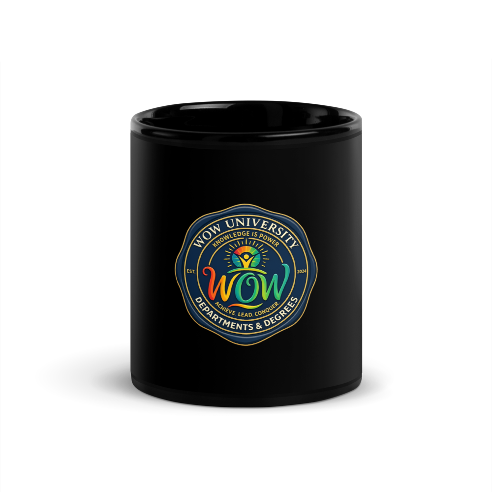 WOWU DepartmentsDegrees medallion Black Glossy Mug — Front