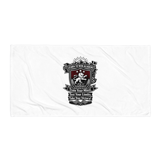 Learn To Win Academy | LTW TrainYourMind badge | Beach Towel