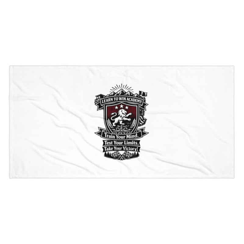 Learn To Win Academy | LTW TrainYourMind badge | Beach Towel
