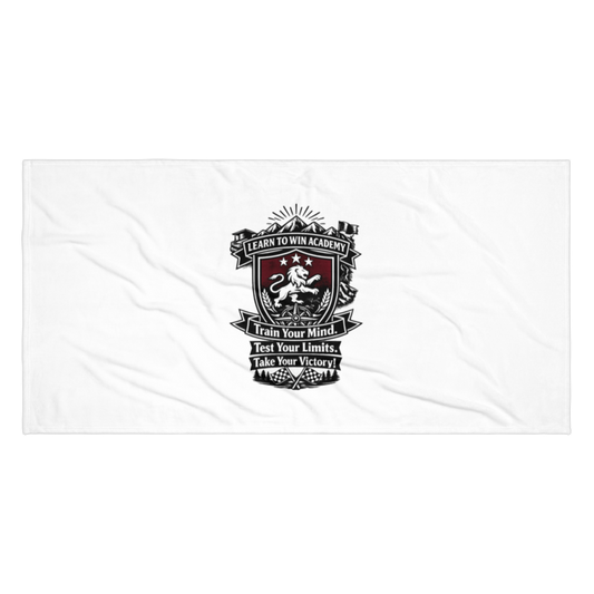 Learn To Win Academy | LTW TrainYourMind badge | Beach Towel