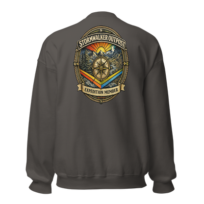 Stormwalker Outpost — Scars Are Maps Crewneck — Back (Charcoal)