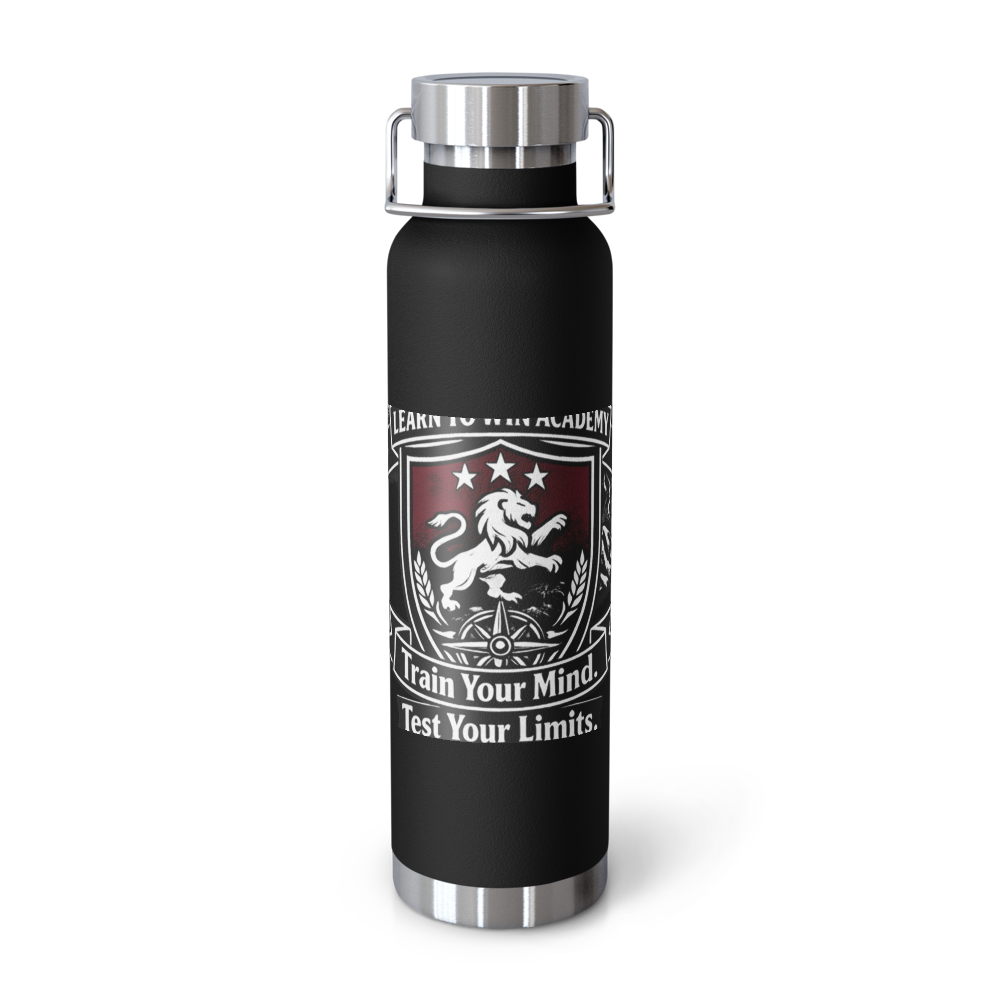 LTW TrainYourMind badge Copper Water Bottle — Front
