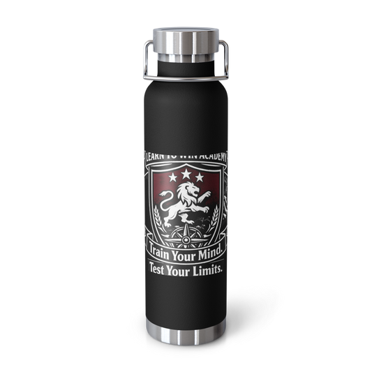 LTW TrainYourMind badge Copper Water Bottle — Front