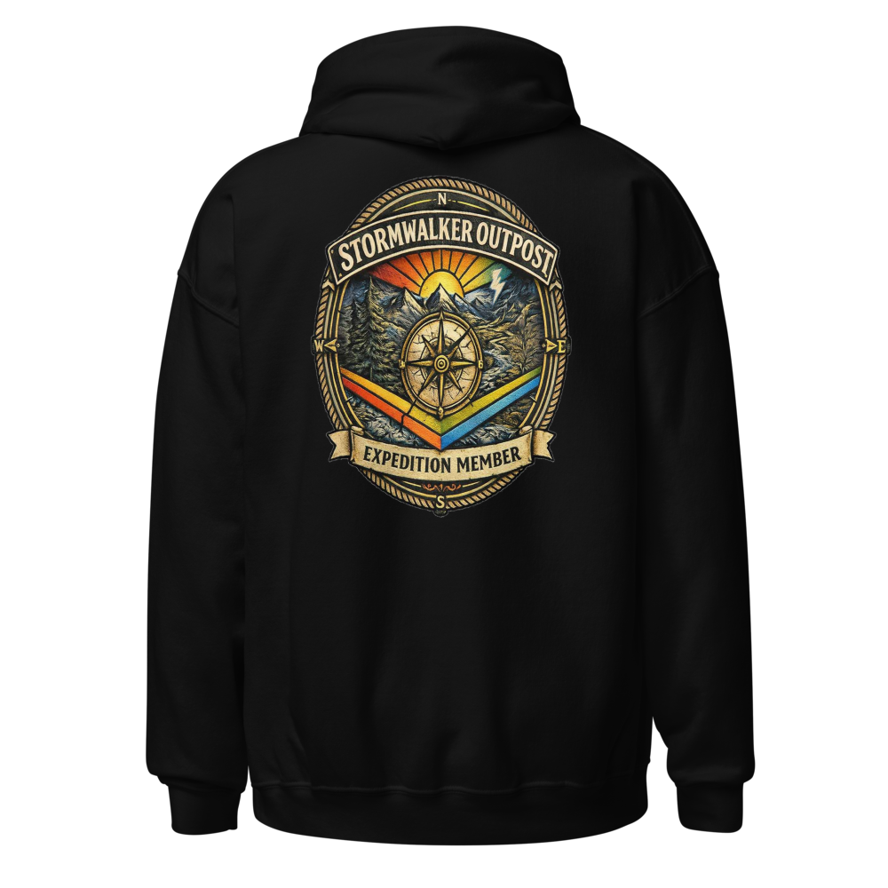 Stormwalker Outpost — Scars Are Maps Hoodie — Back (Black)