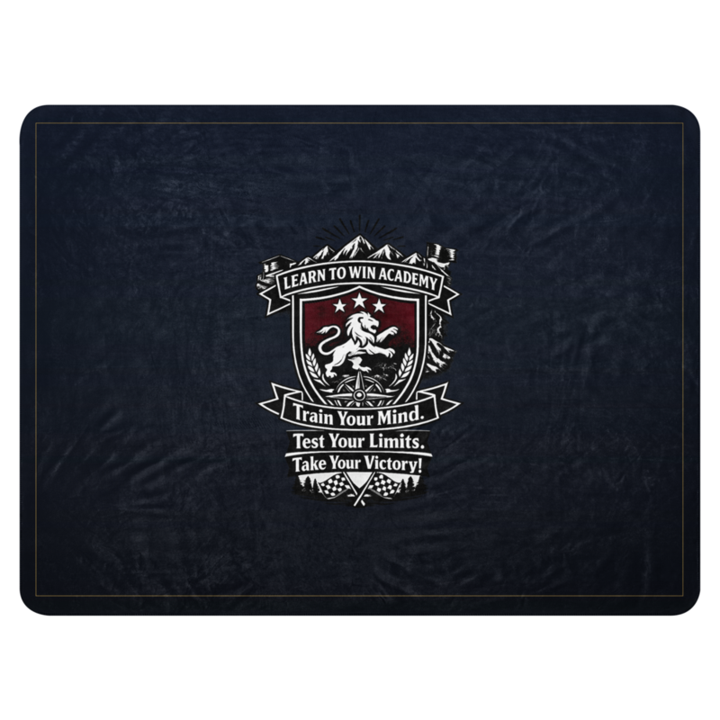 Learn To Win Academy | LTW TrainYourMind badge | Sublimated Sherpa Blanket