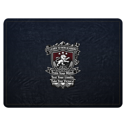 Learn To Win Academy | LTW TrainYourMind badge | Sublimated Sherpa Blanket
