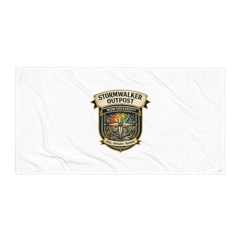 Stormwalker Outpost WOWU compass badge Beach Towel