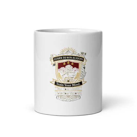 LTW Shield logo White Glossy Mug — Front