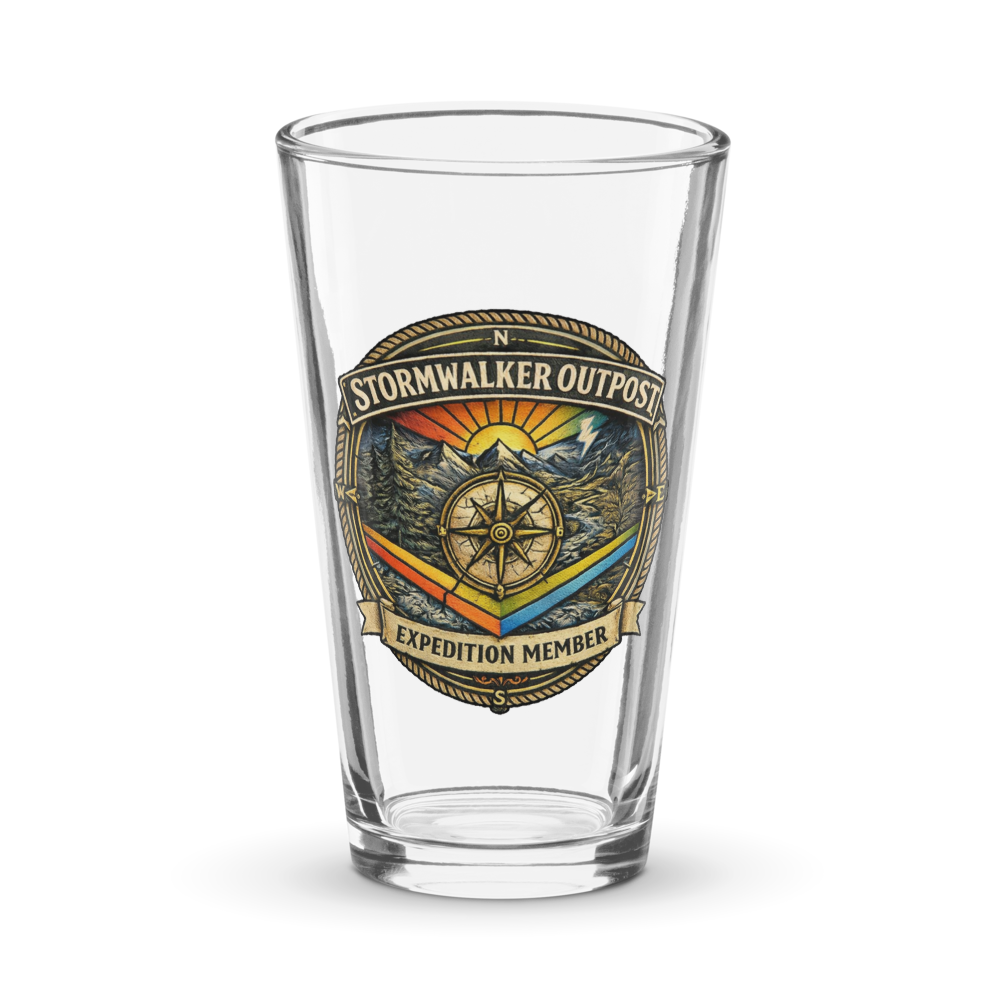 Stormwalker Outpost medallion Pint Glass — Front