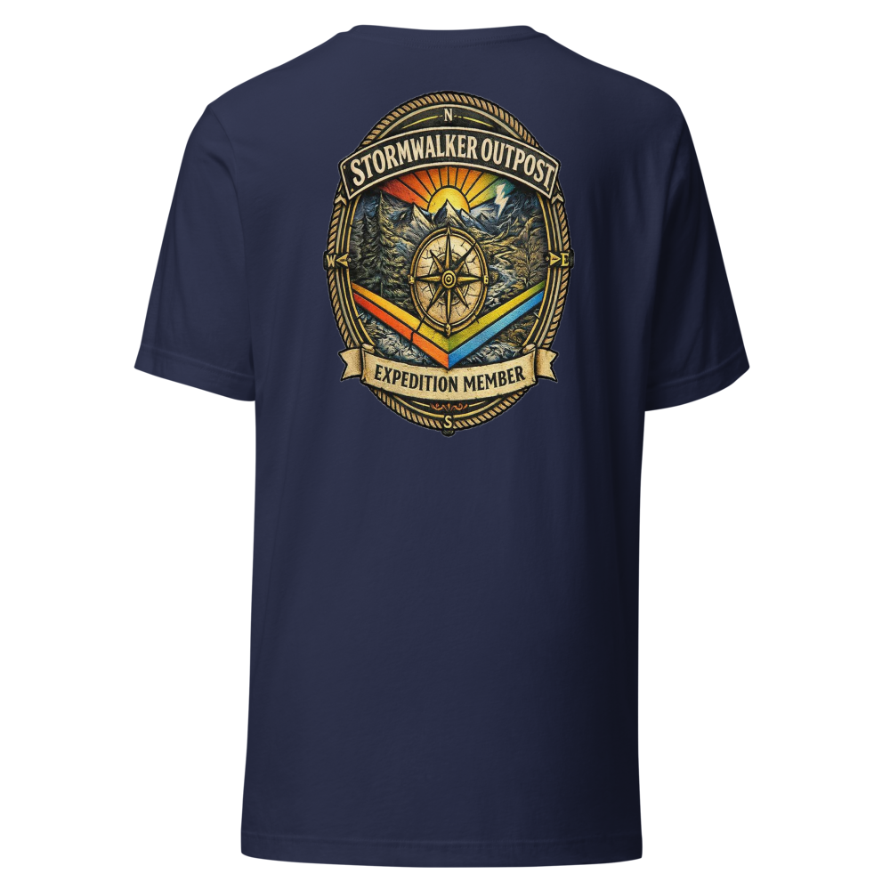 Stormwalker Outpost — Scars Are Maps Tee — Back (Navy)