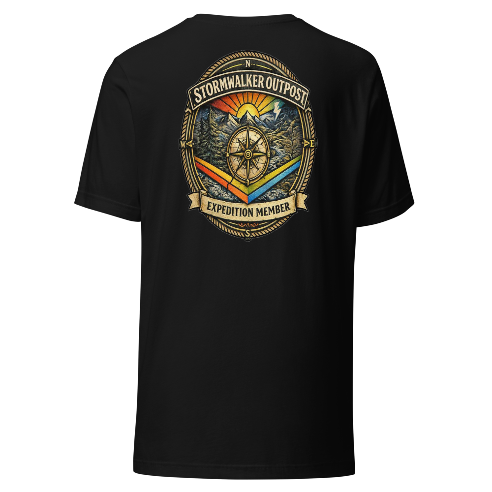 Stormwalker Outpost — Scars Are Maps Tee — Back (Black)