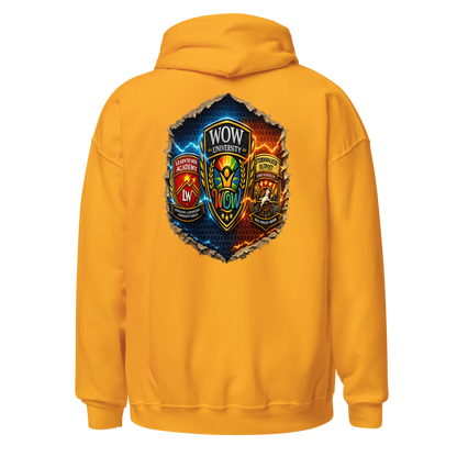 Learn To Win Academy — Shield Hoodie — Back (Gold)