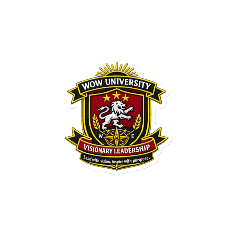WOW University | WOWU VisionaryLeadership badge | Die-Cut Magnet