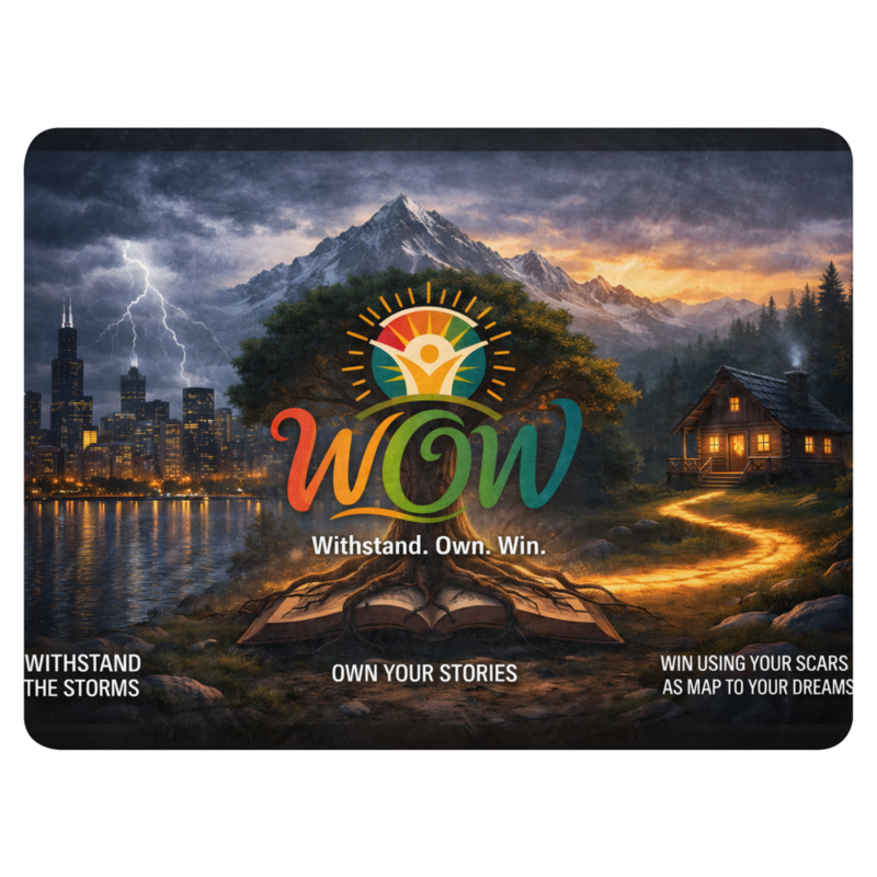 WOW | Withstand Own Win | Sublimated Sherpa Blanket