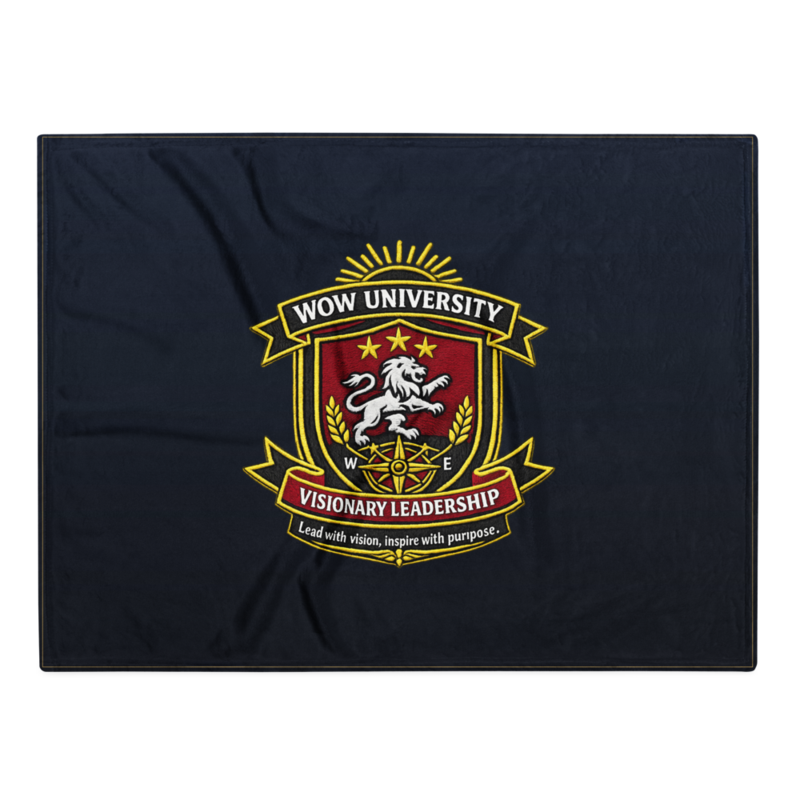WOW University | WOWU VisionaryLeadership badge | Throw Blanket