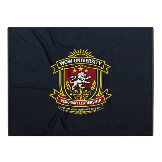 WOW University | WOWU VisionaryLeadership badge | Throw Blanket