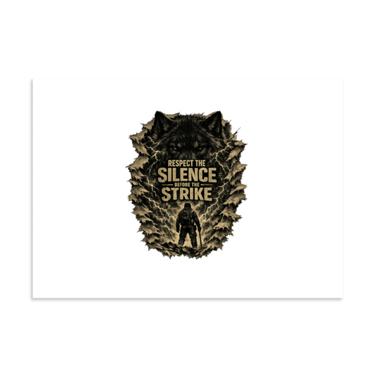 Stormwalker RespectSilenceBeforeStrike wolf Matte Poster
