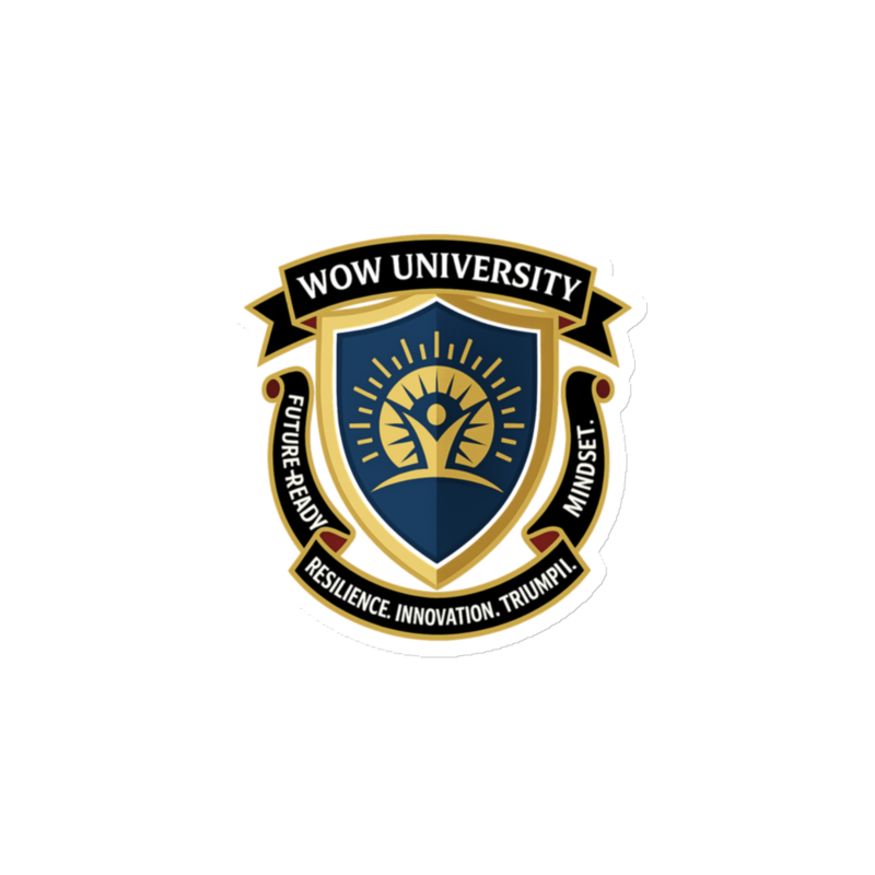 WOW University | WOWU FutureReadyMindset badge | Die-Cut Magnet