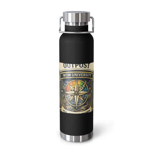 Stormwalker Outpost WOWU compass badge Copper Water Bottle — Front