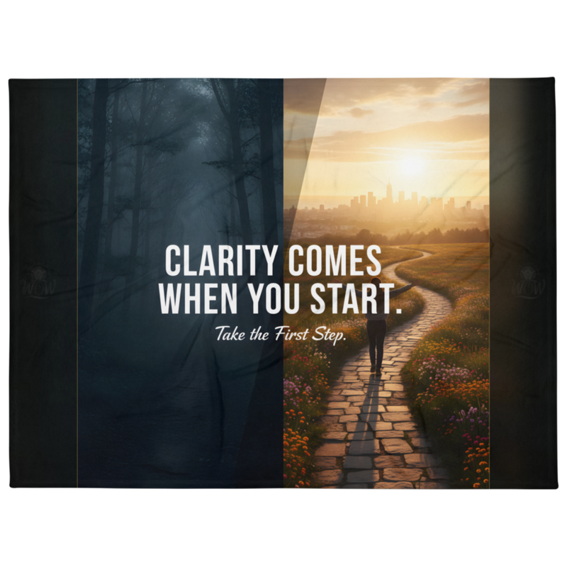 WOW | Clarity Comes When You Start | Throw Blanket