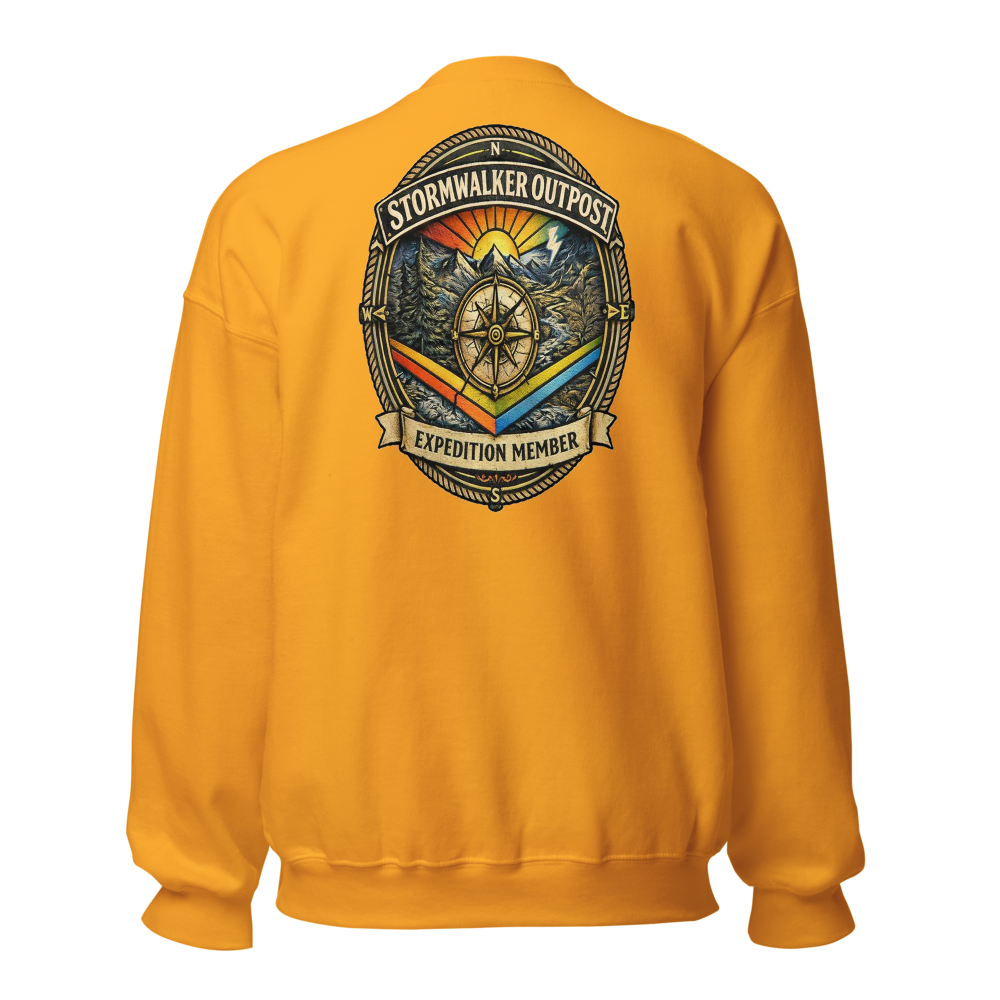Stormwalker Outpost — Scars Are Maps Crewneck — Back (Gold)
